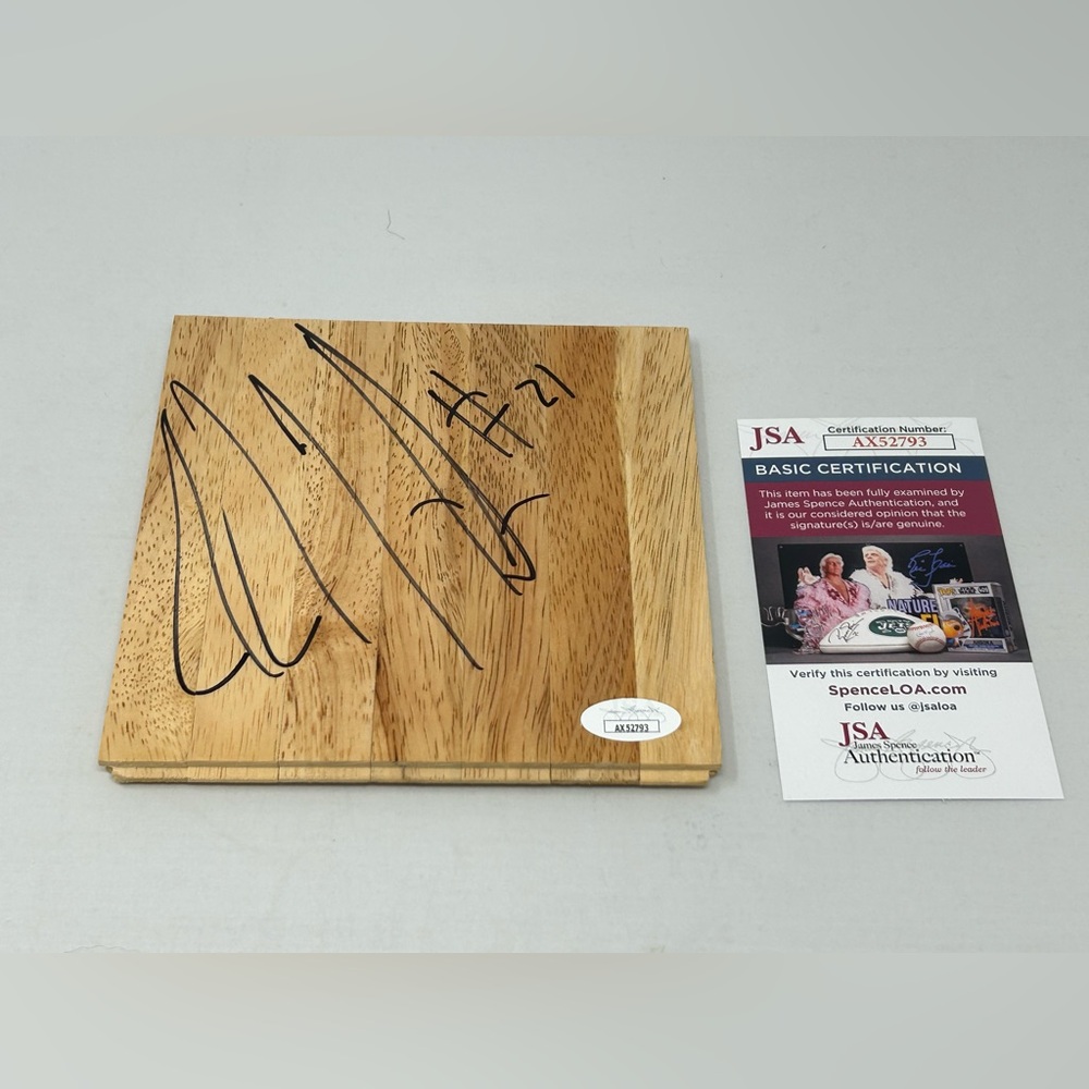 JJ Hickson signed 6x6 Floor Sacramento Kings Denver Nuggets NC State JSA COA